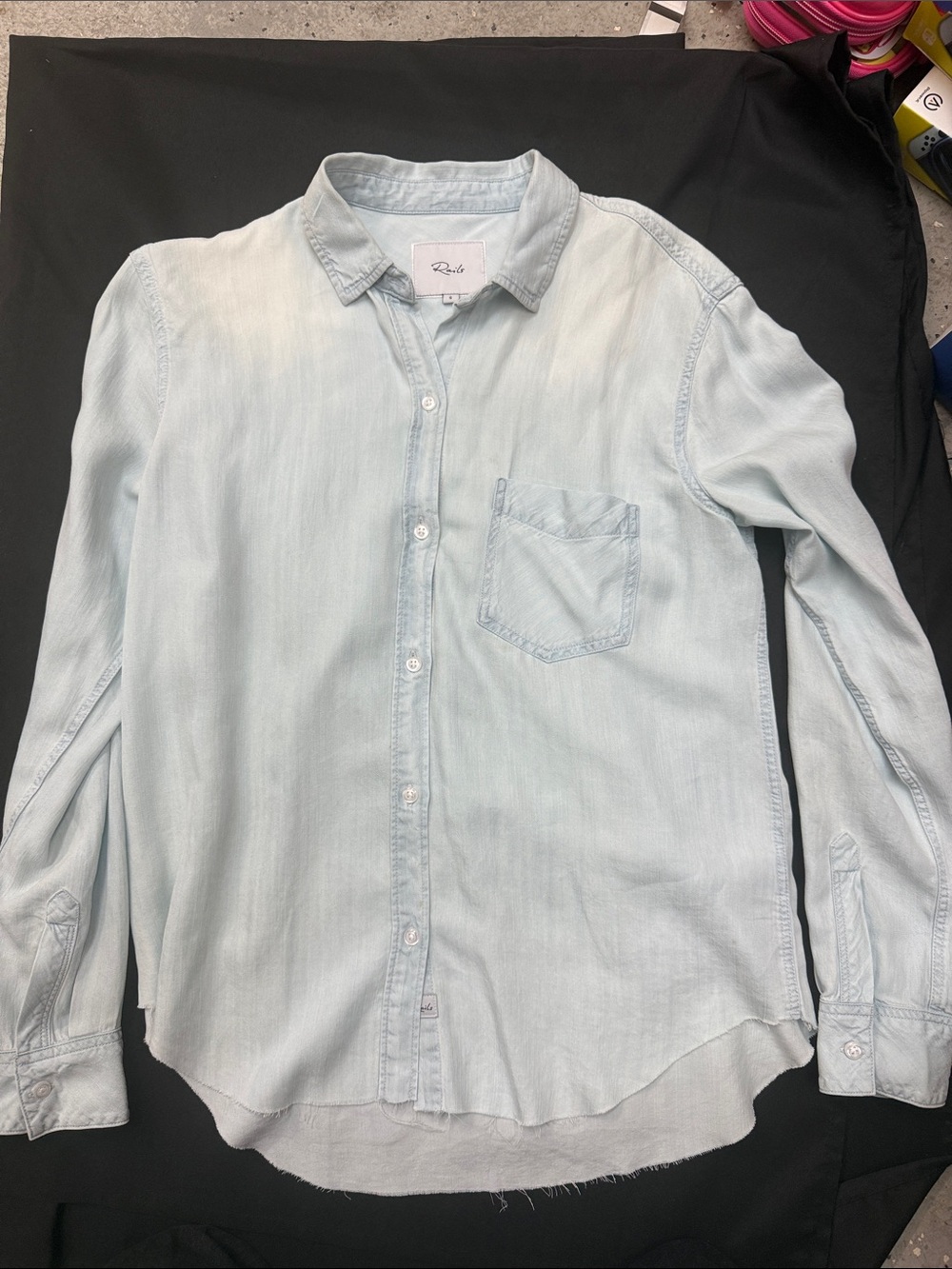 Rails Ingrid Raw Light Vintage Tencel Chambray size small